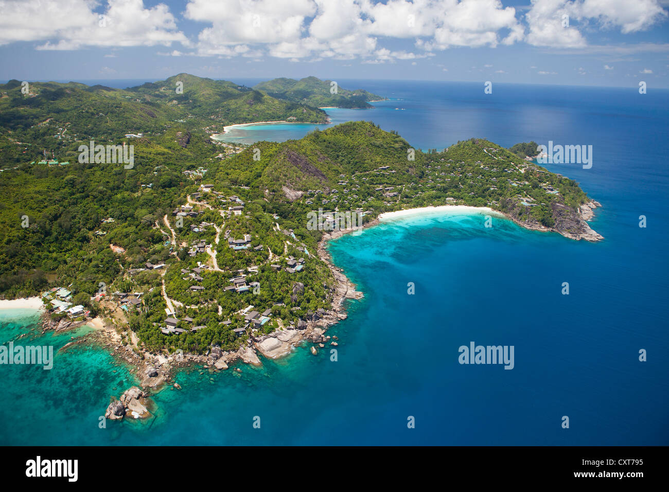 Vier Seasons Resort, Petite Anse Mahe, Mahe, Seychellen, Afrika, indischer Südpolarmeer Stockfoto