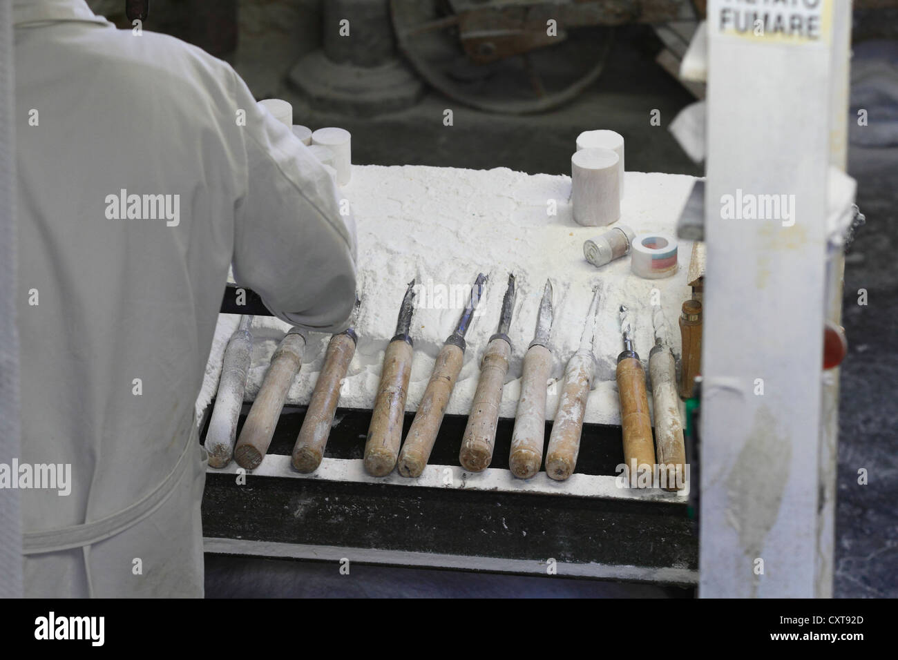 Alabaster Workshop, Volterra, Toskana, Italien, Europa Stockfoto