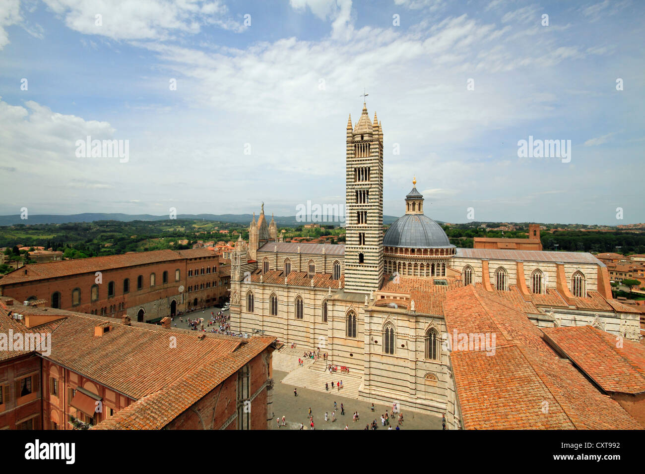 Dom von Siena, Kathedrale Santa Maria Assunta aus der Wand des geplanten Erweiterungsbaus des Doms Stockfoto