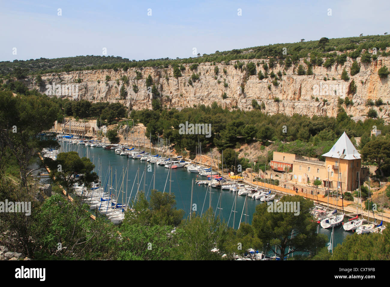 Calanque de Port-Miou, Cassis, Departement Bouches du Rhône, Provence-Alpes-Côte d ' Azur Region, Frankreich, mediterran Stockfoto
