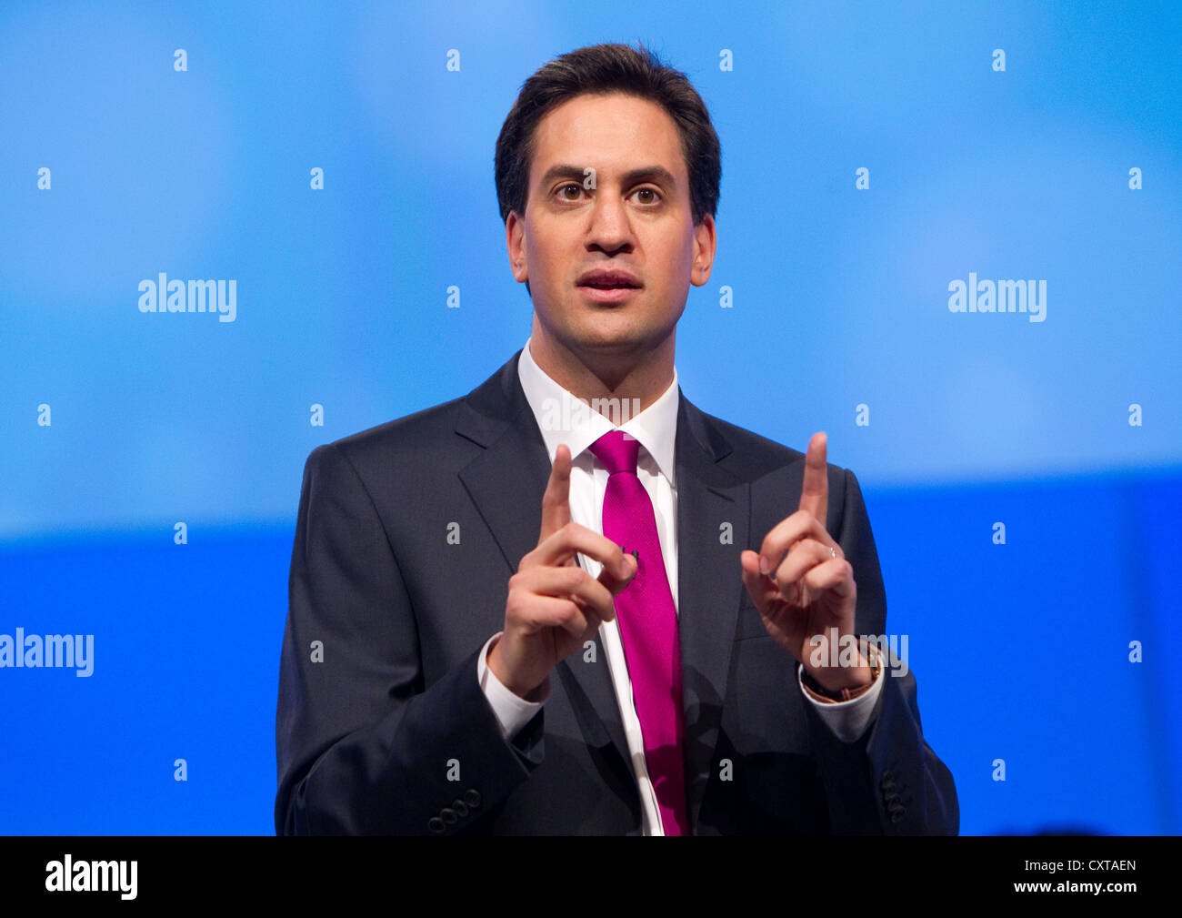 Ed Miliband auf dem Labour-Parteitag Stockfoto