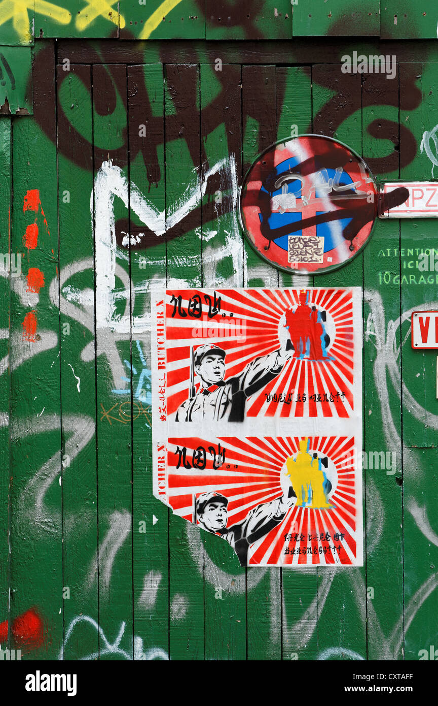 Chinesische kommunistische Symbolik - Street Art Stockfoto