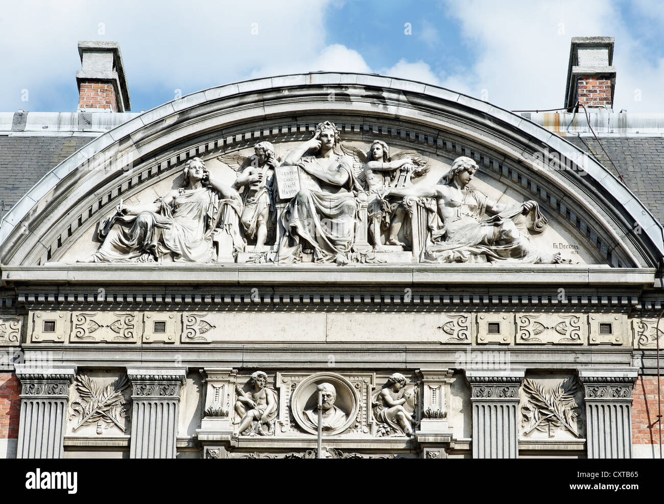 Gebäude-Detail, Königlichen Konservatorium von Brüssel Stockfoto