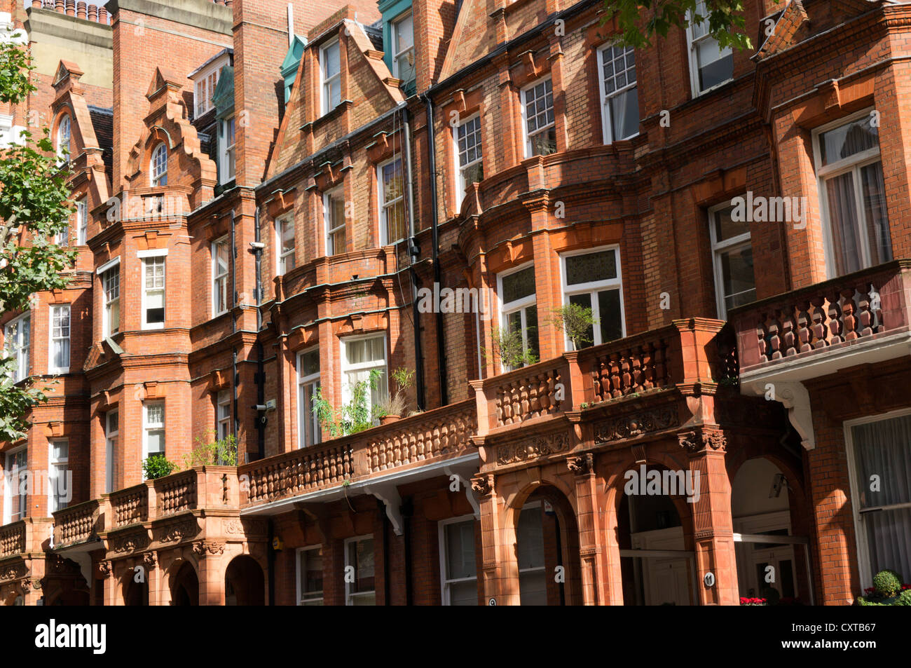 Eine Reihe von Central London Wohnungen in Sloane Gärten im Stil "Pont Street Dutch" genannt. Stockfoto