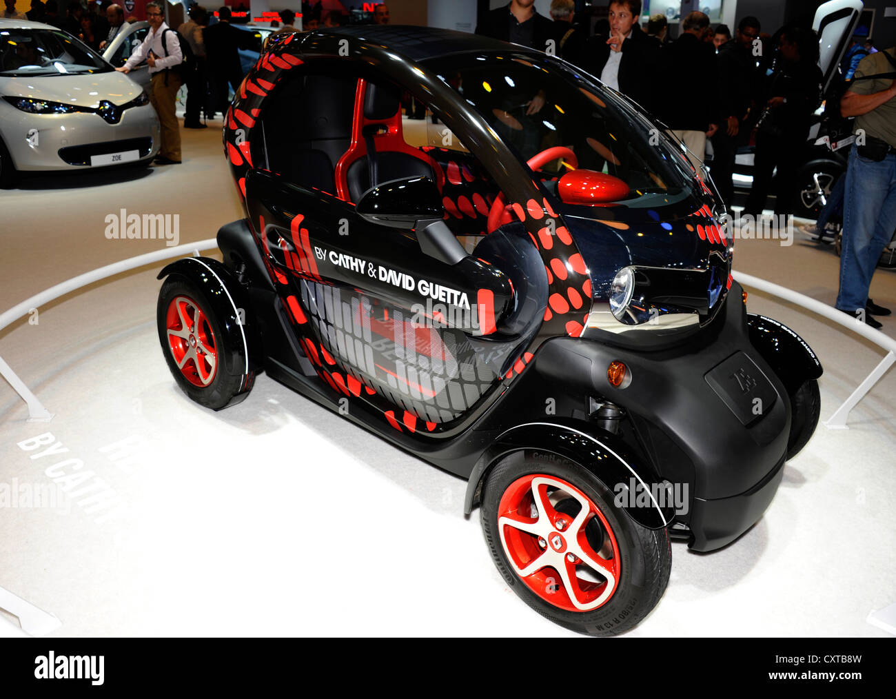 Renault Twizy von Cathy und David Guetta, Elektroauto, emissionsfrei, Paris Motor Show, Frankreich Stockfoto