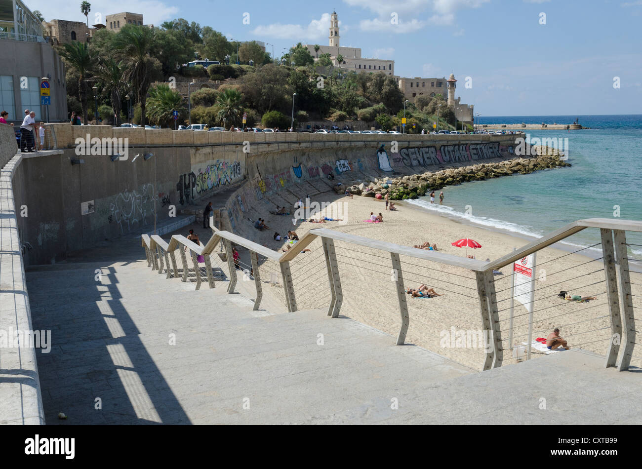 Schritte vom Strand entfernt. Altstadt von Jaffa. Tel Aviv. Israel. Stockfoto