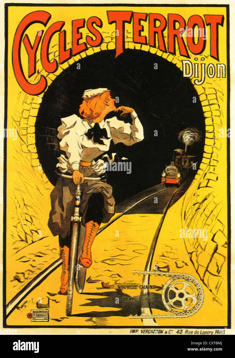 Zyklen TERROT Poster über 1895 für französische Fahrradhersteller Stockfoto