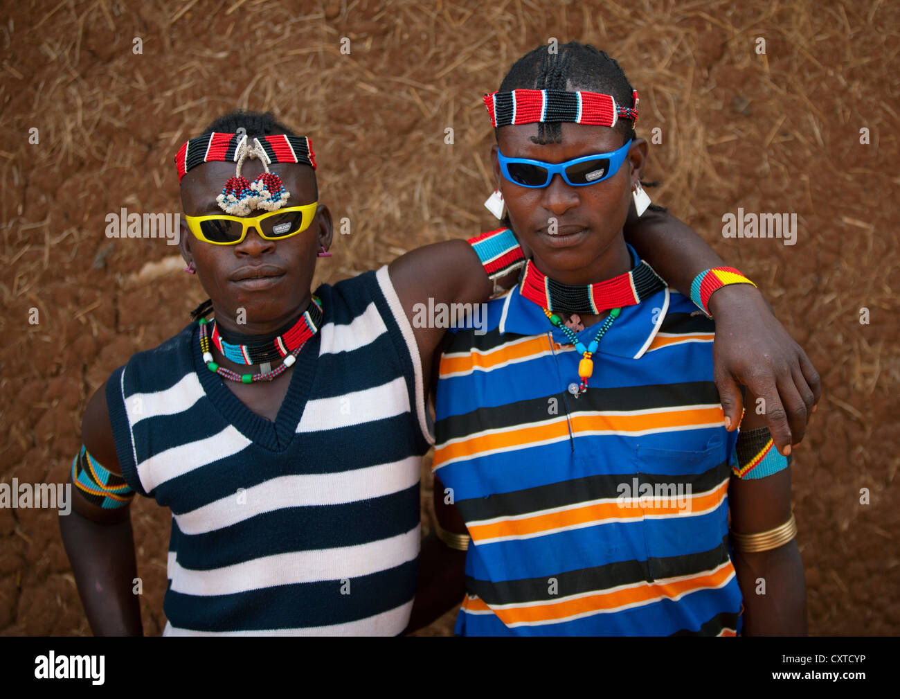 Bana Stamm Boys, wichtige Afer Omo-Tal, Äthiopien Stockfoto