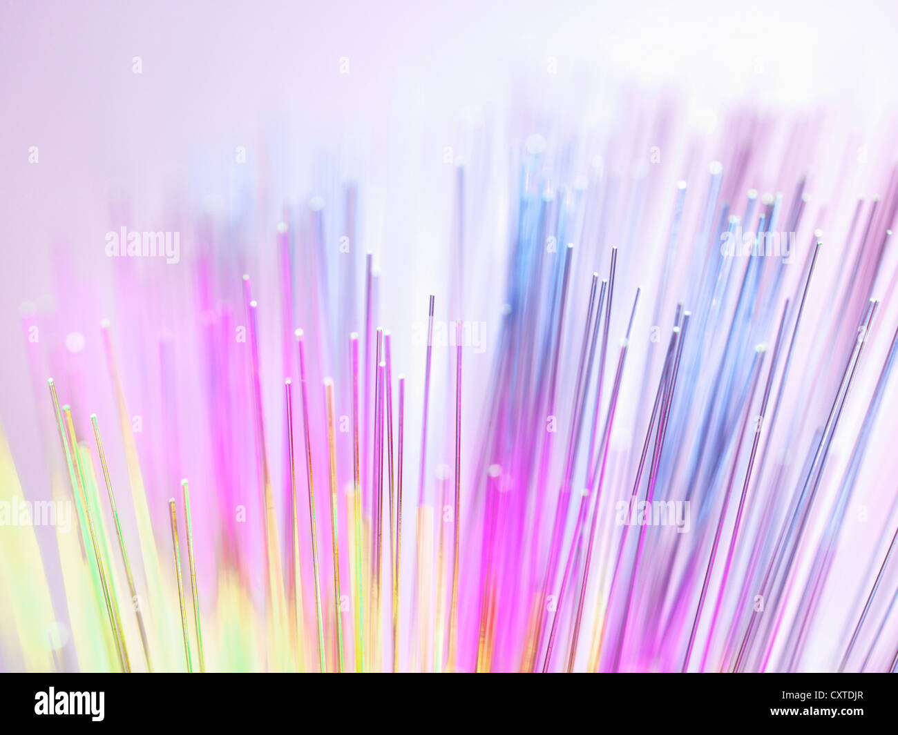 Nahaufnahme von bunten Lichtwellenleiter Stockfoto