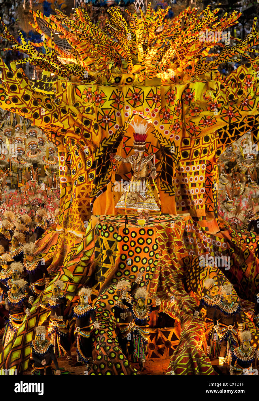 Aufwendige Auftrieb im Karneval Parade Rio de Janeiro Brasilien Stockfoto