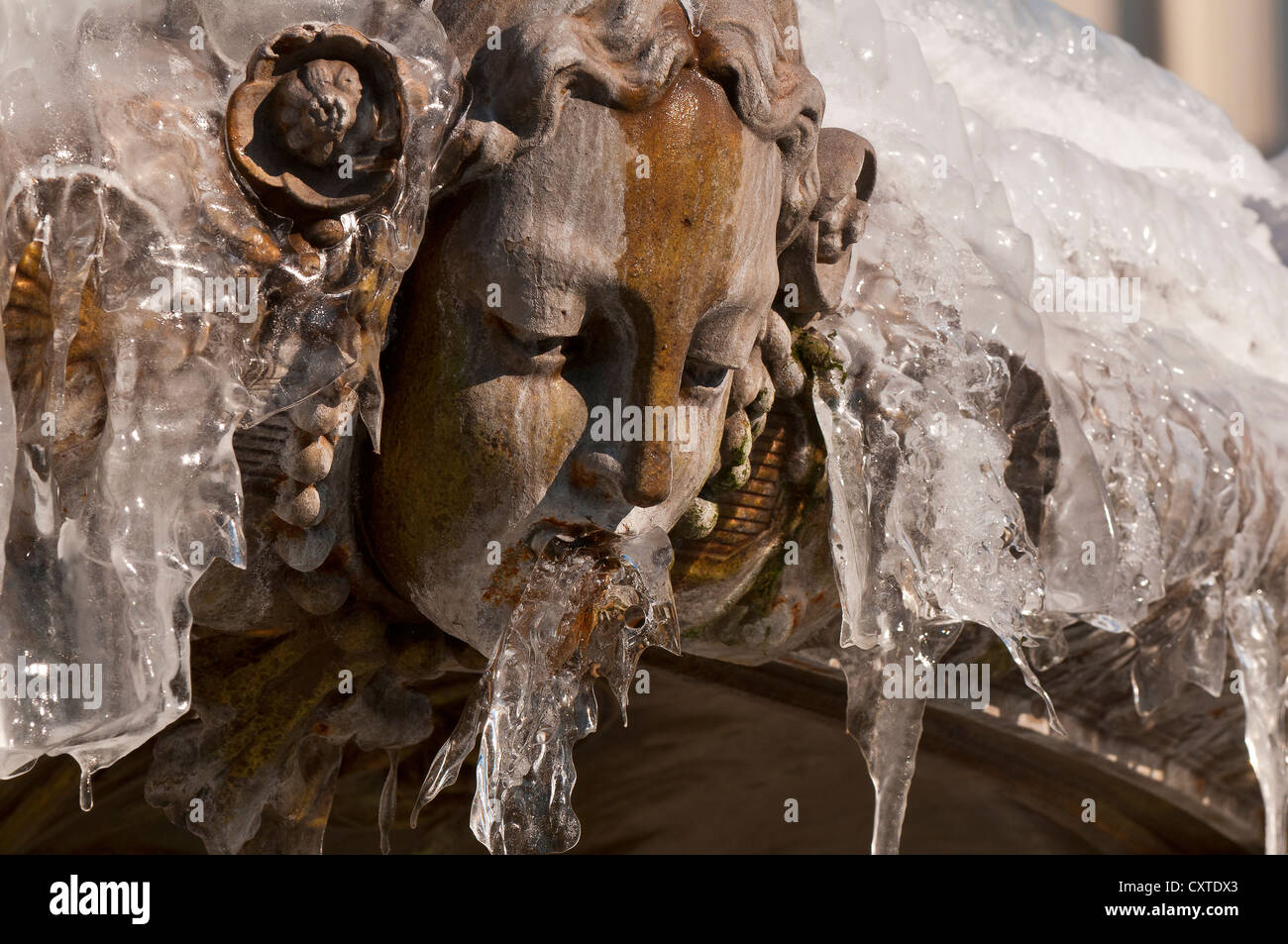 Gefrorene Brunnen Stockfoto