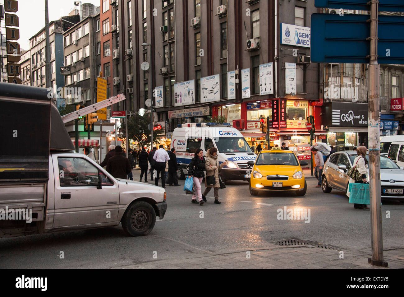 Stau in Sirkeci Viertel von Istanbul Türkei Stockfoto