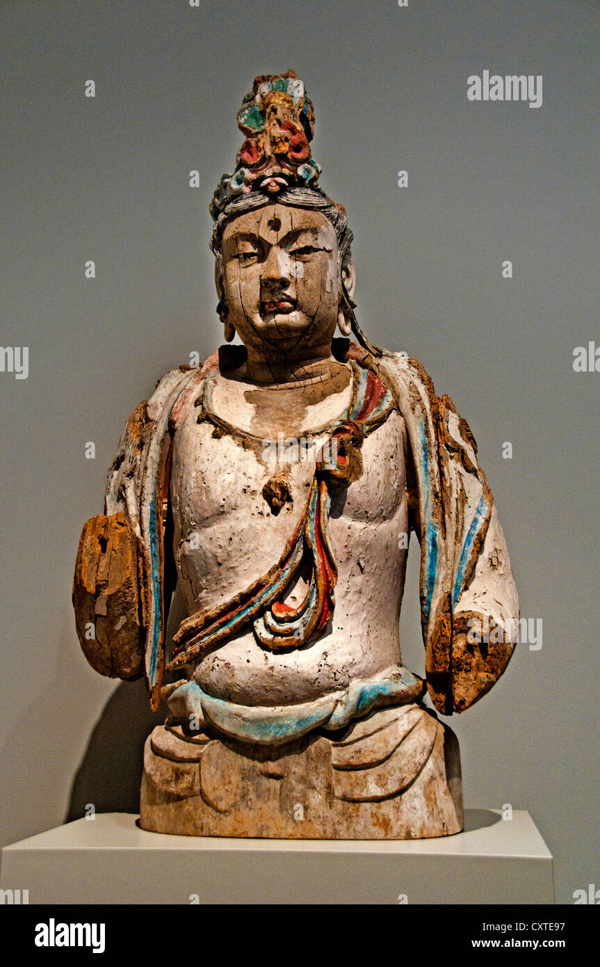 Damit verbundenen Bodhisattva fünf Dynasties10th – 11. Jahrhundert China Willow Gesso Pigment 150 cm China Chinesisch Stockfoto