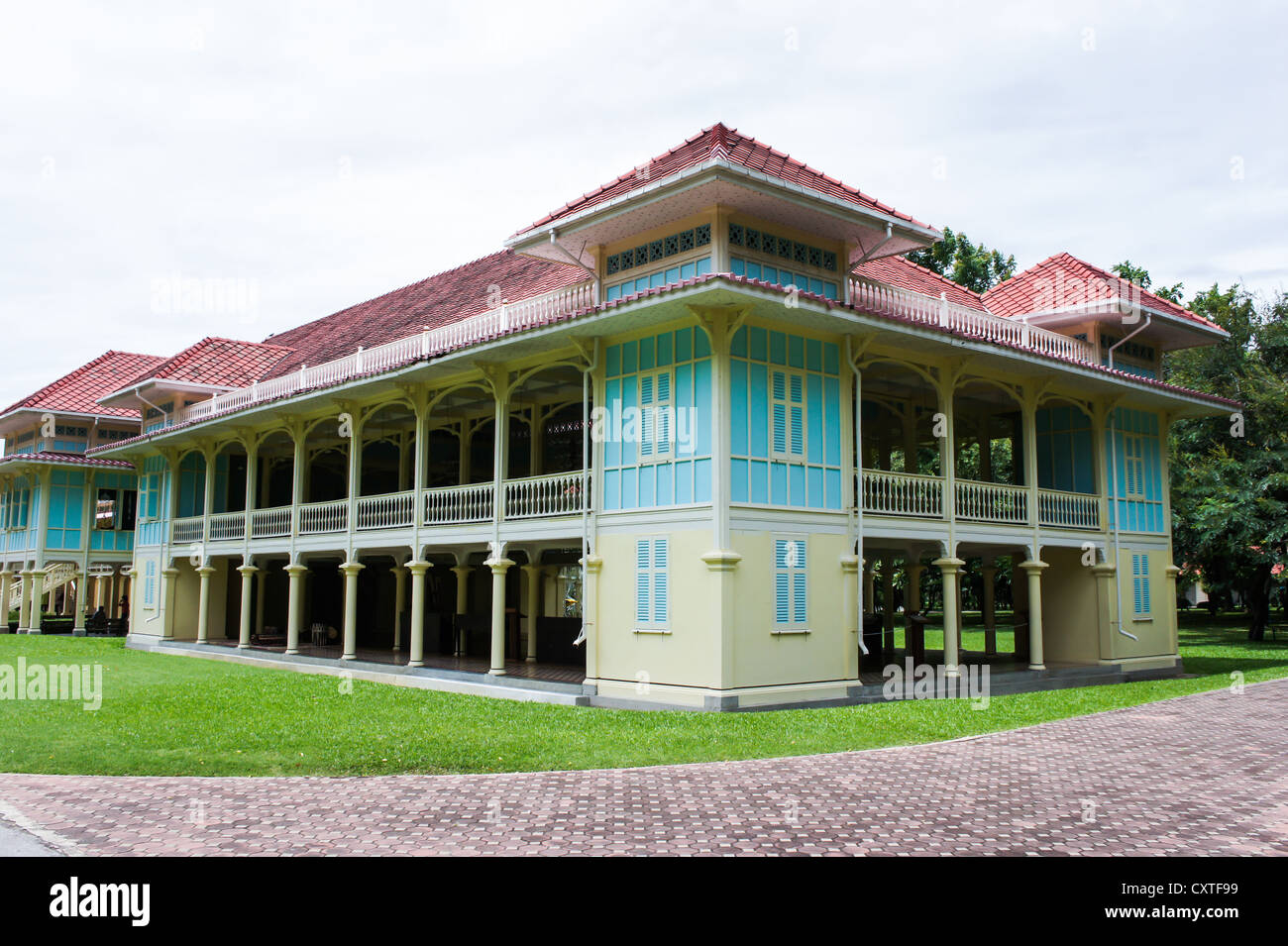 Mrigadayavan Palace ist ein Sommer-Palast von König Rama VI. Es liegt am Strand von Cha Am in Provinz Phetchaburi, Thailand. Stockfoto