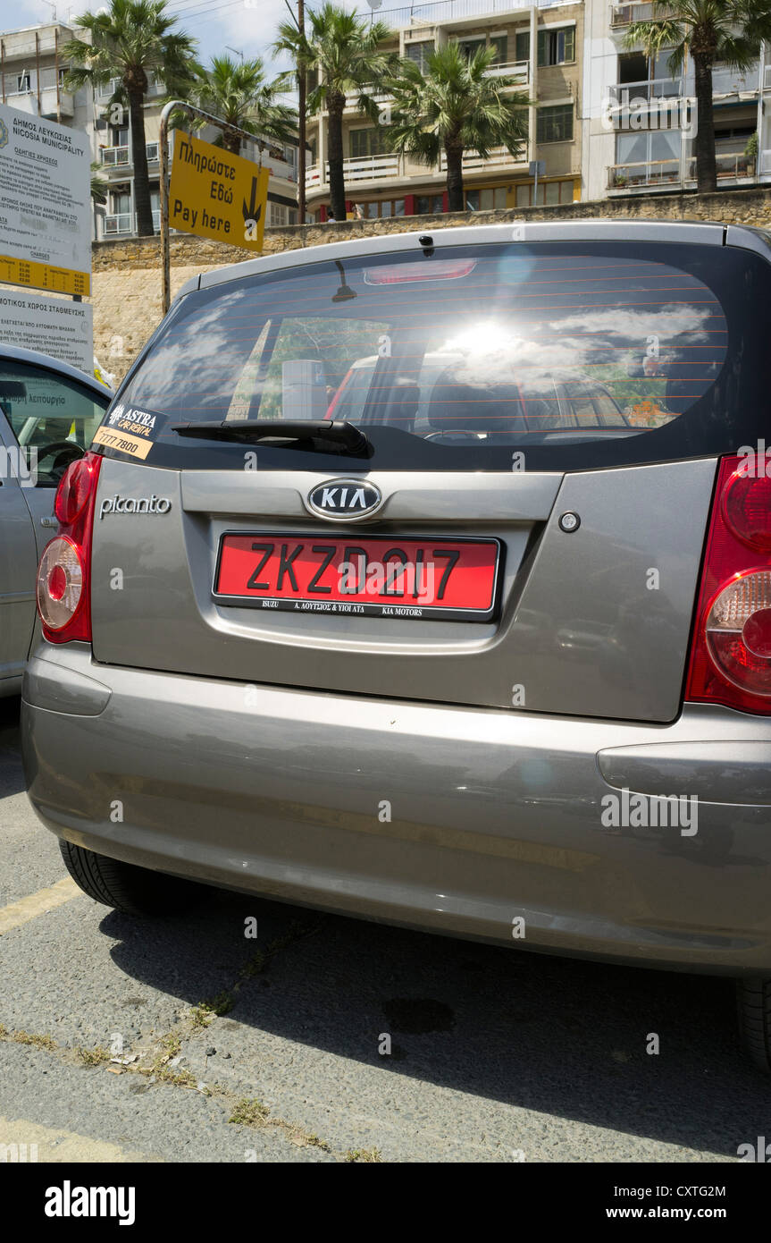 dh Süden Zypern Autos Auto mieten Nummernschilder Stockfoto