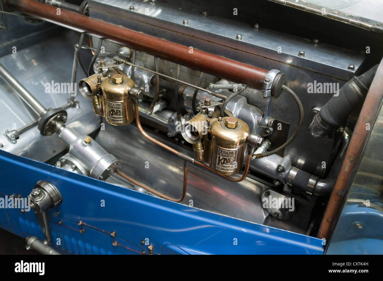 dh National Motor Museum BEAULIEU HAMPSHIRE Französische Oldtimer Bugatti Typ 35 vintage Motor Nahaufnahme Auto Stockfoto