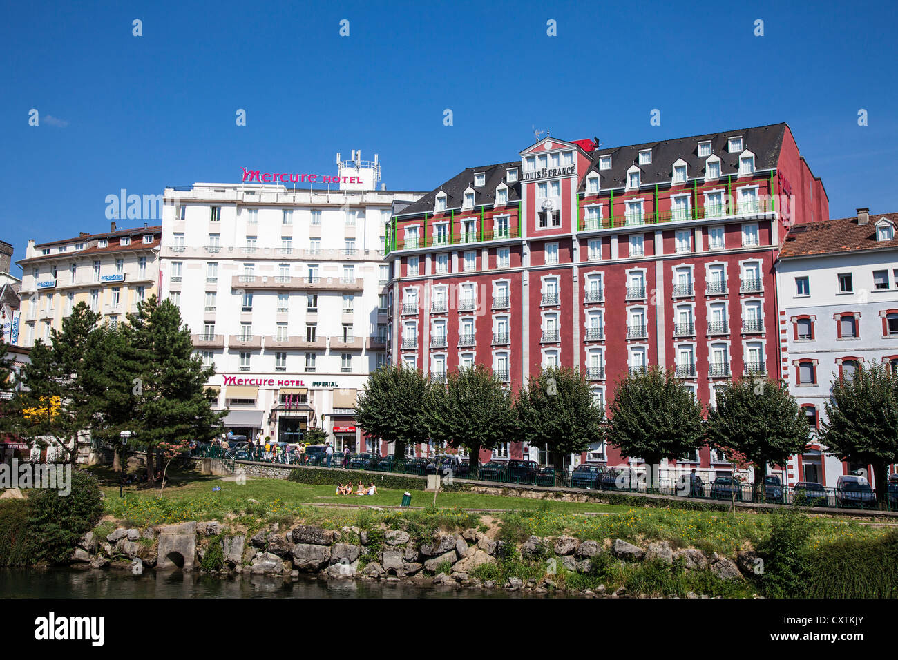 Hotels in Lourdes Hautes Pyrenäen, Frankreich Stockfoto