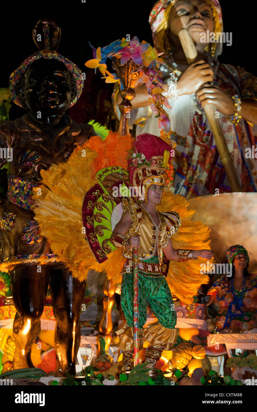 Mann auf Float Karneval Parade Rio de Janeiro Brasilien Stockfoto