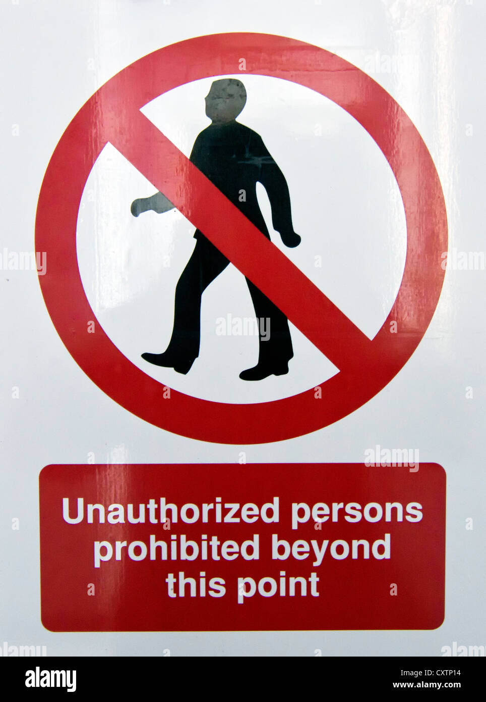 Keine unbefugten Personen außerhalb dieses Punkt-Zeichen verboten Stockfoto