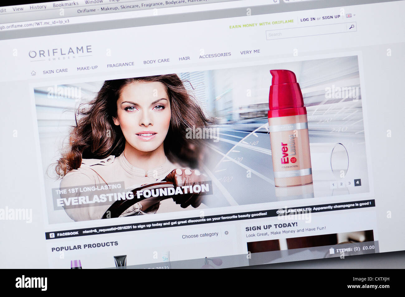 Oriflame Website - Beauty-Care-Unternehmen Stockfoto