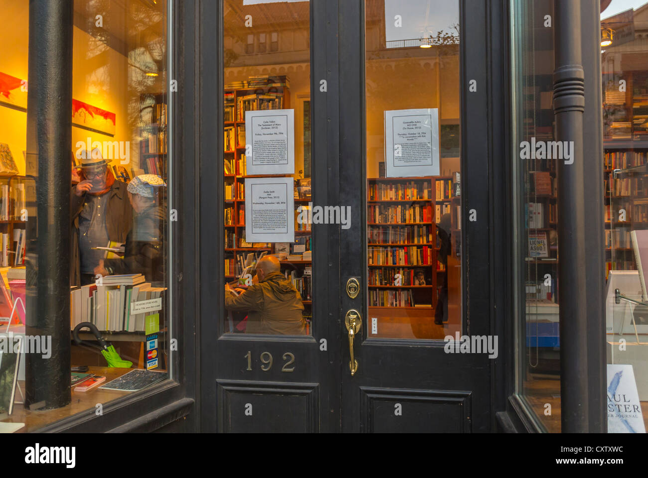 New York City, NY, USA, außerhalb, alte Haustür, American Bookstore, 192 Books, Chelsea Area, Manhattan Stockfoto