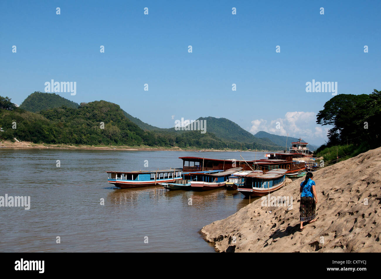 Mekong-Fluss Luang Prabang Laos Asien Stockfoto