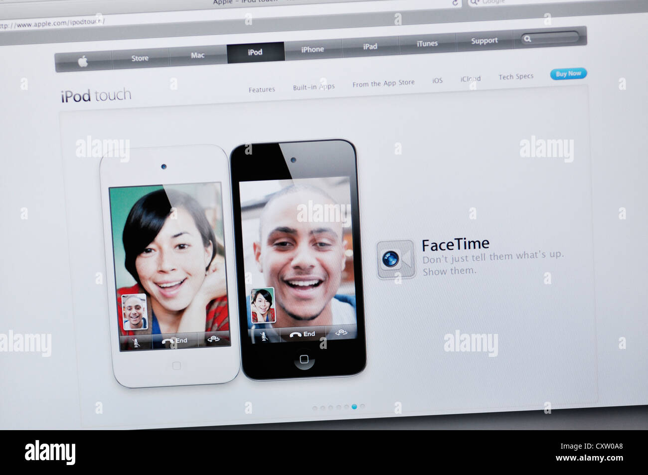 Apple Store-Website - ruft FaceTime video app Stockfoto