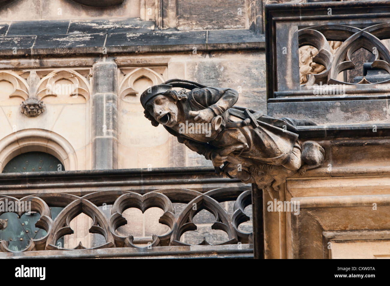 Wasserspeier auf St Vitus Cathedral auf der Prager Burg, Prag, Tschechische Republik Stockfoto