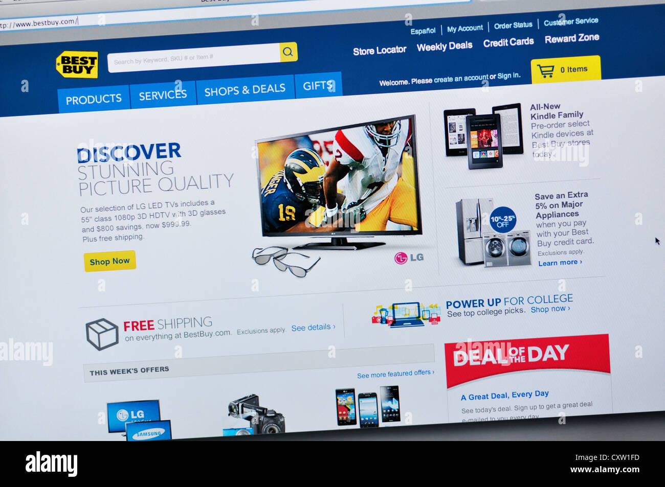 Best Buy Website - Online-shopping für Elektronik Stockfoto