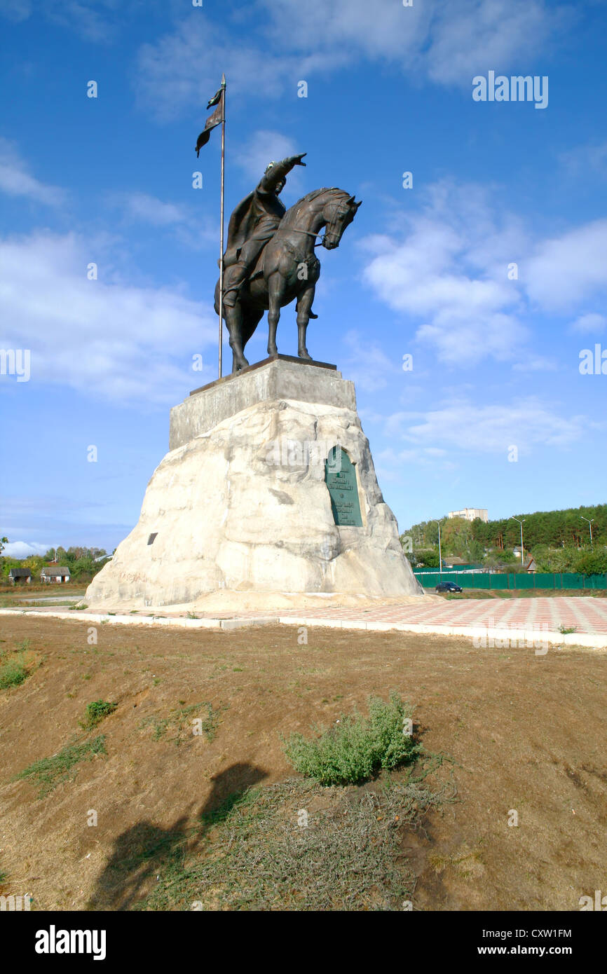 Statue von Emir Ibrahim I Ben Muhammat in Elabuga, Tatarstan, Russland Stockfoto