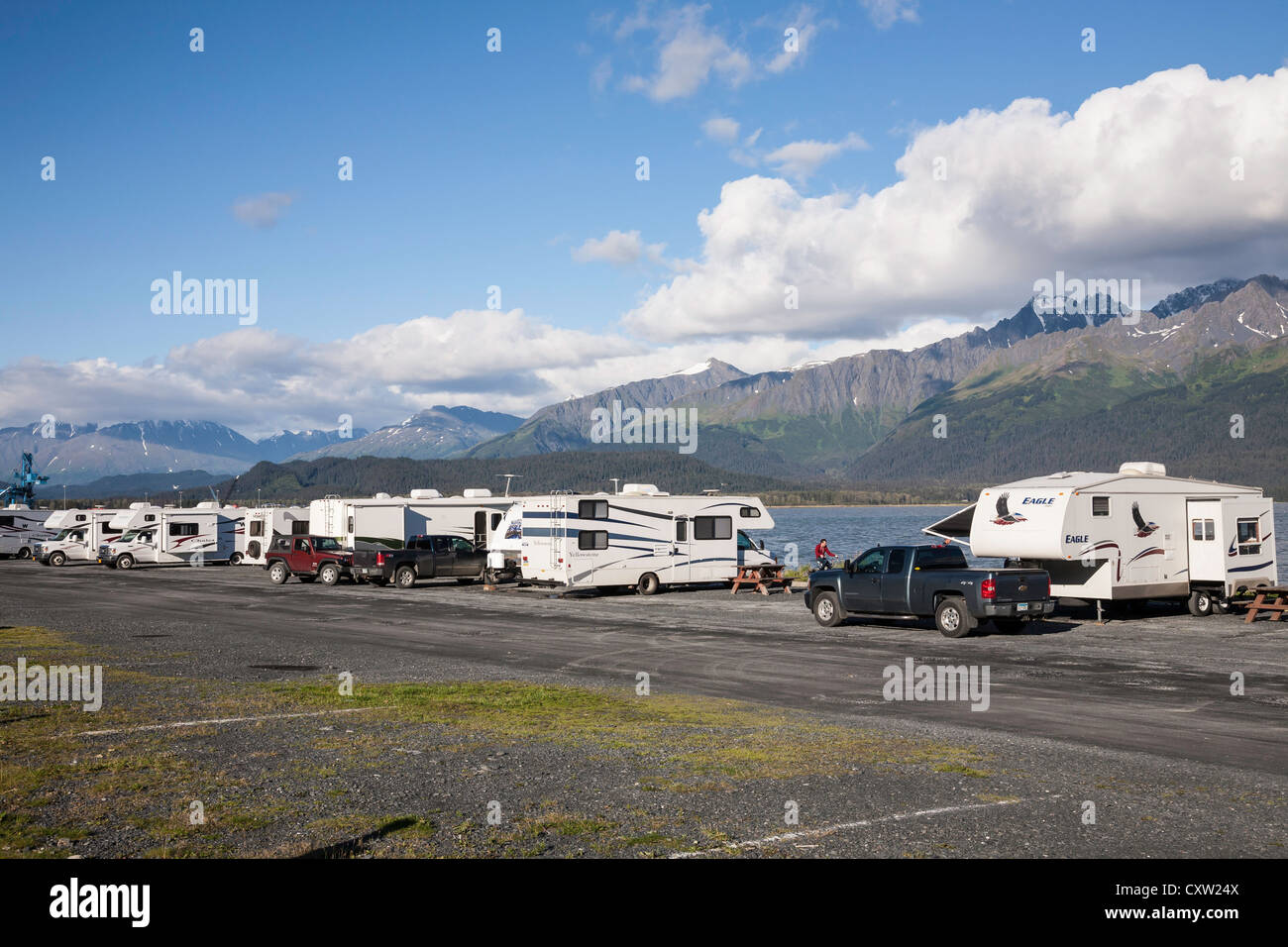 Fahrzeug-Freizeitpark, Seward, Alaska Stockfoto