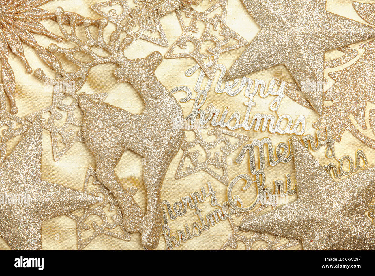 Sammlung von Glitzer ornaments Weihnachten. Stockfoto