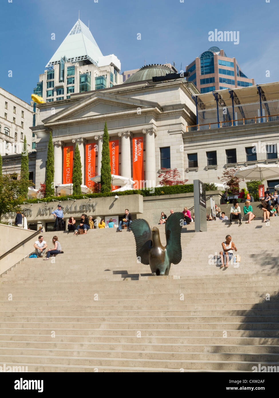 Robson Square und Vancouver Art Gallery, Vancouver, BC, Kanada Stockfoto