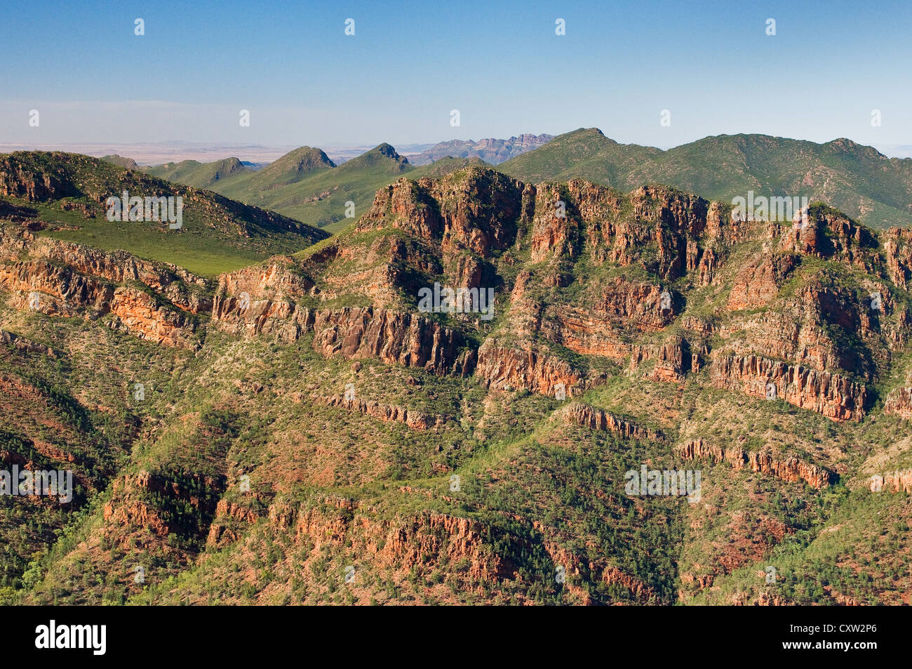 Northern Ranges of Wilpena Pound im Flinders Ranges National Park. Stockfoto