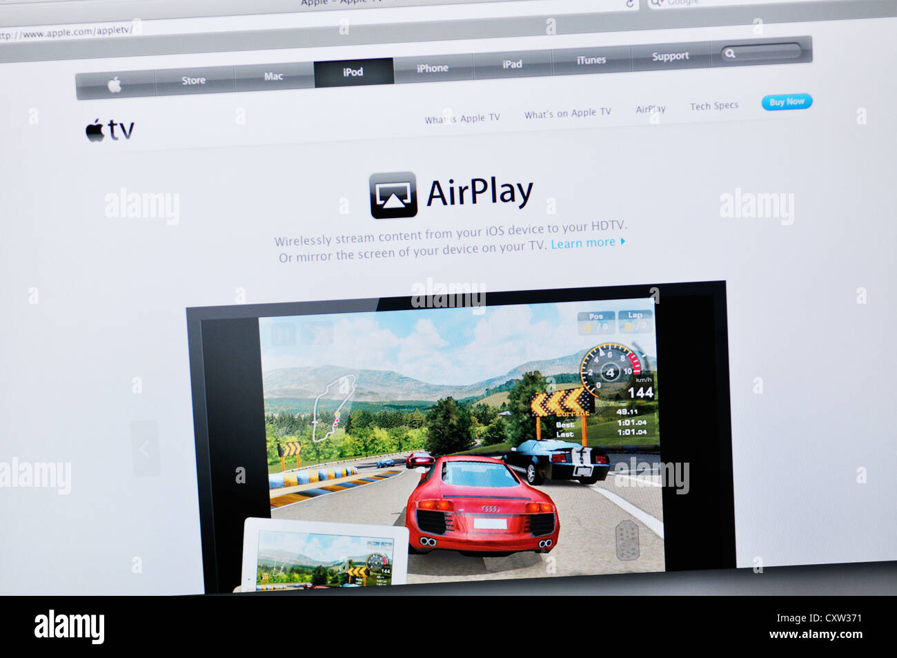 Apple Store Website - high-Definition-TV Stockfoto