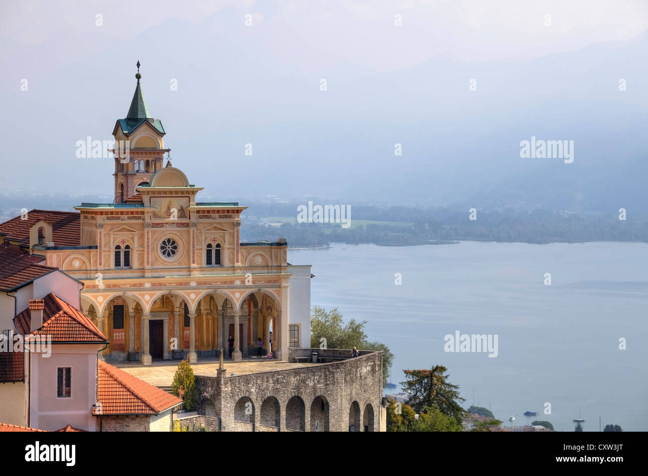 Wallfahrtskirche Madonna del Sasso in Locarno, Tessin, Schweiz Stockfoto