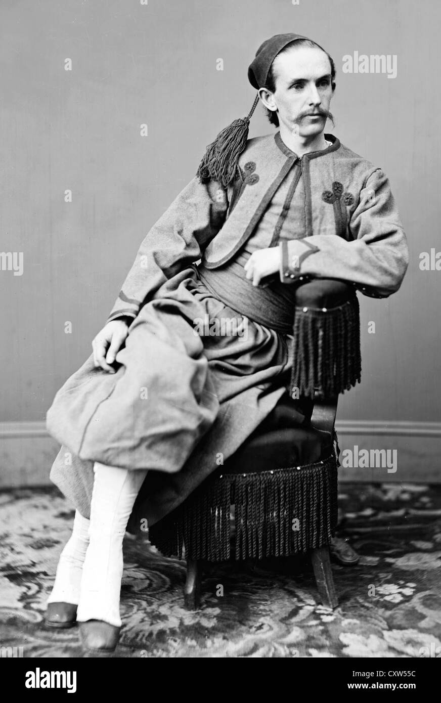 JOHN SURRAT (1844-1916) im päpstlichen Zuaven einheitlich über 1866. Er wurde verdächtigt, der Beteiligung an der Ermordung von Lincoln Stockfoto