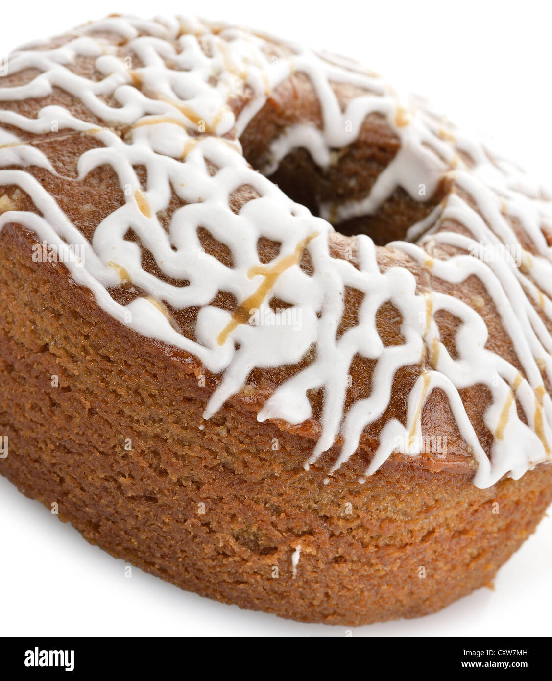 Pamkin Kuchen mit Zuckerguss und Karamell-Sirup Stockfoto