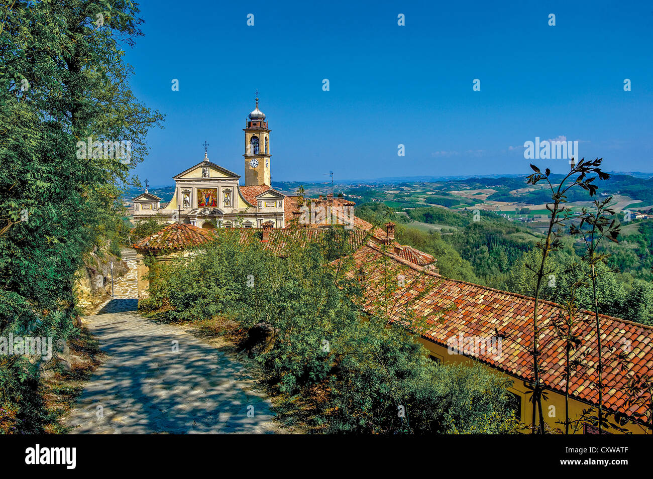 Europa Italien Piemont Monferrato Sacro Monte von Crea der Kirche Stockfoto