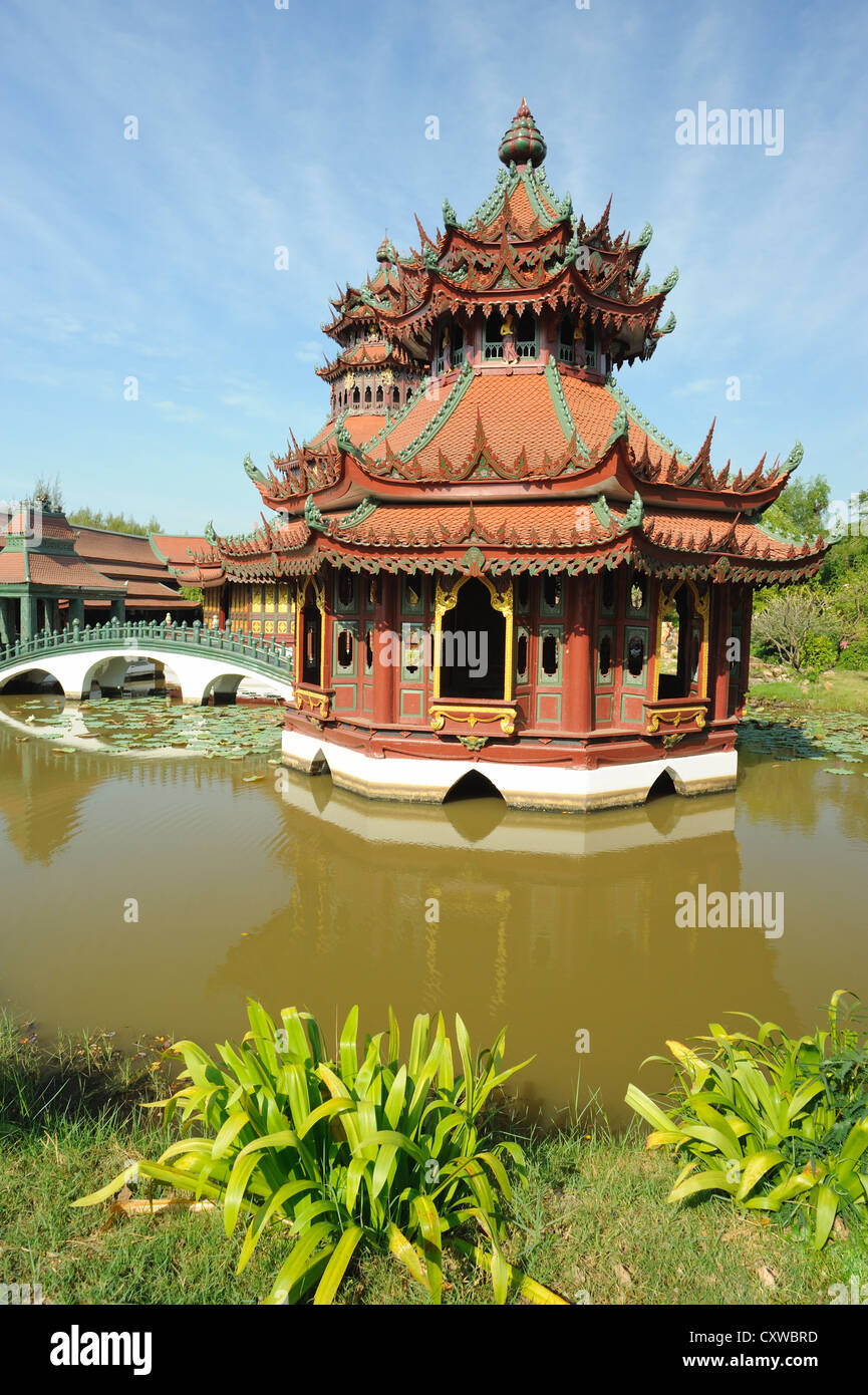 Chinesischer Garten-Architektur in Thailand. Stockfoto