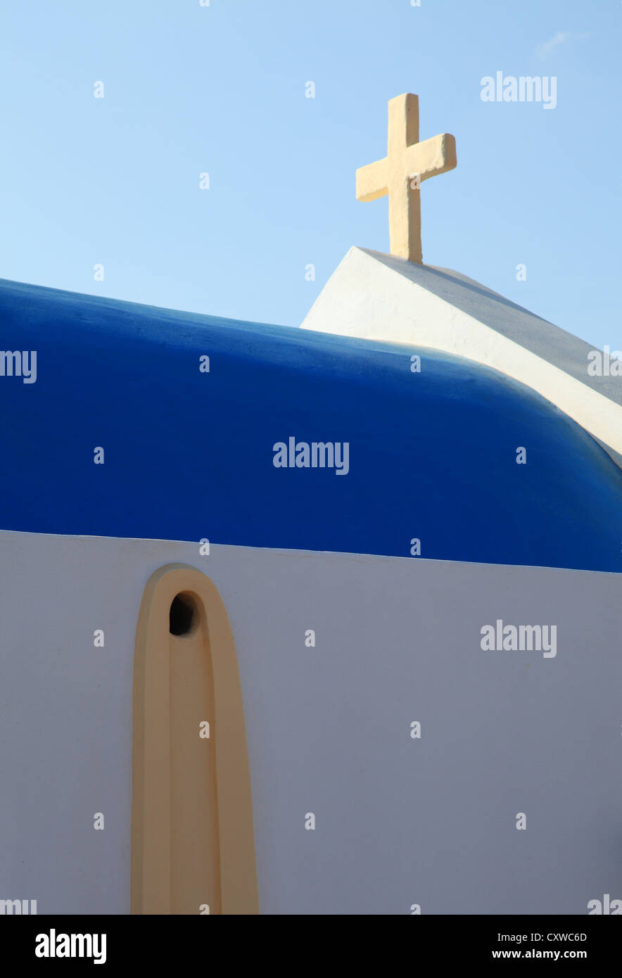 Details oder abstrakte Sicht von Kirche des Heiligen Konstantin und Helena in Kato Gouves, Kreta, Griechenland-Südeuropa Stockfoto