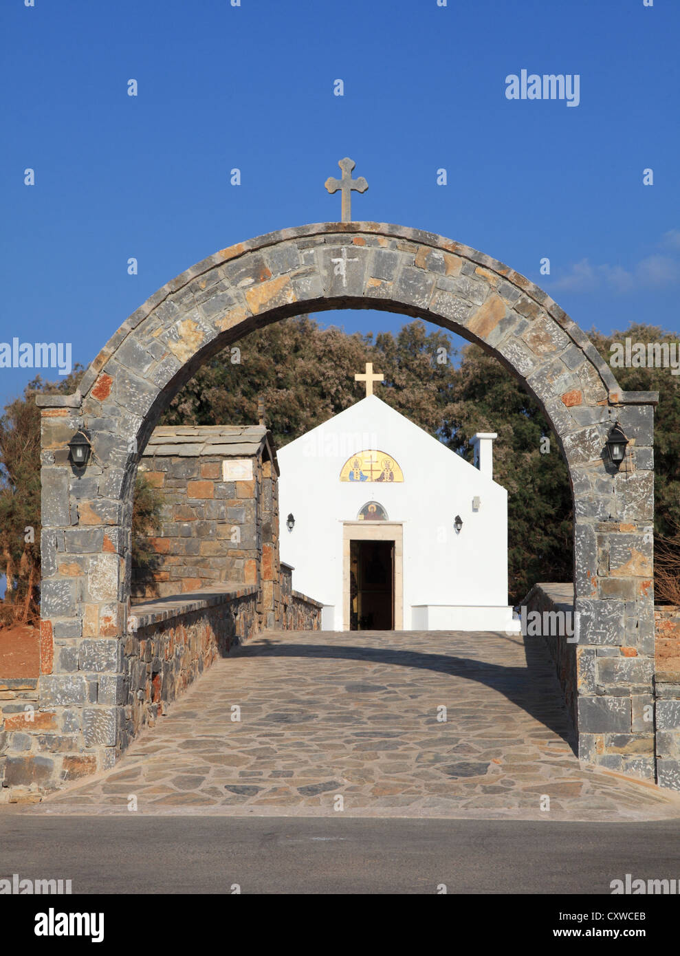 Kirche des Heiligen Konstantin und Helena in Kato Gouves, Kreta, Griechenland-Südeuropa Stockfoto