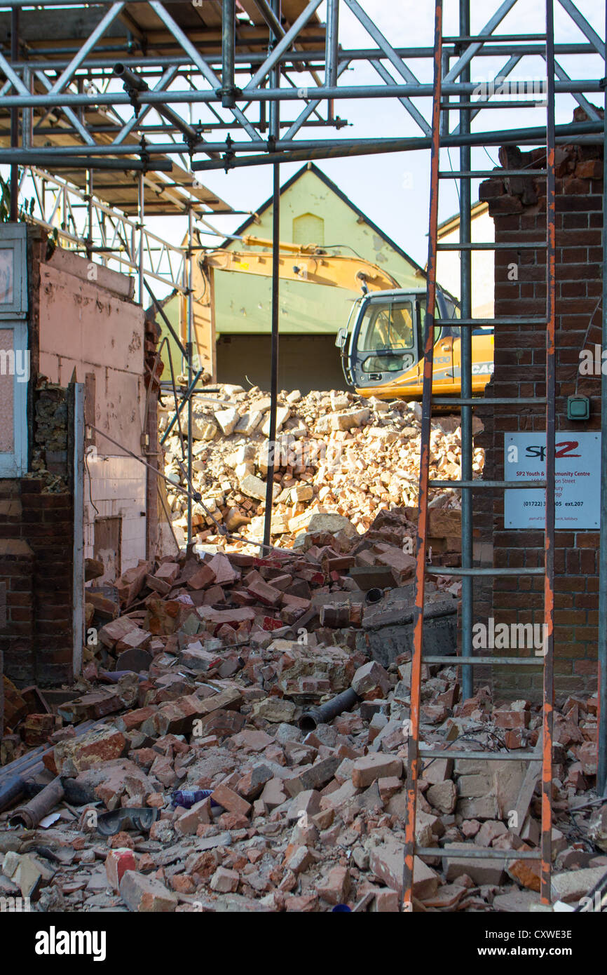 Abriss und Wiederaufbau arbeiten Salisbury England UK Stockfoto