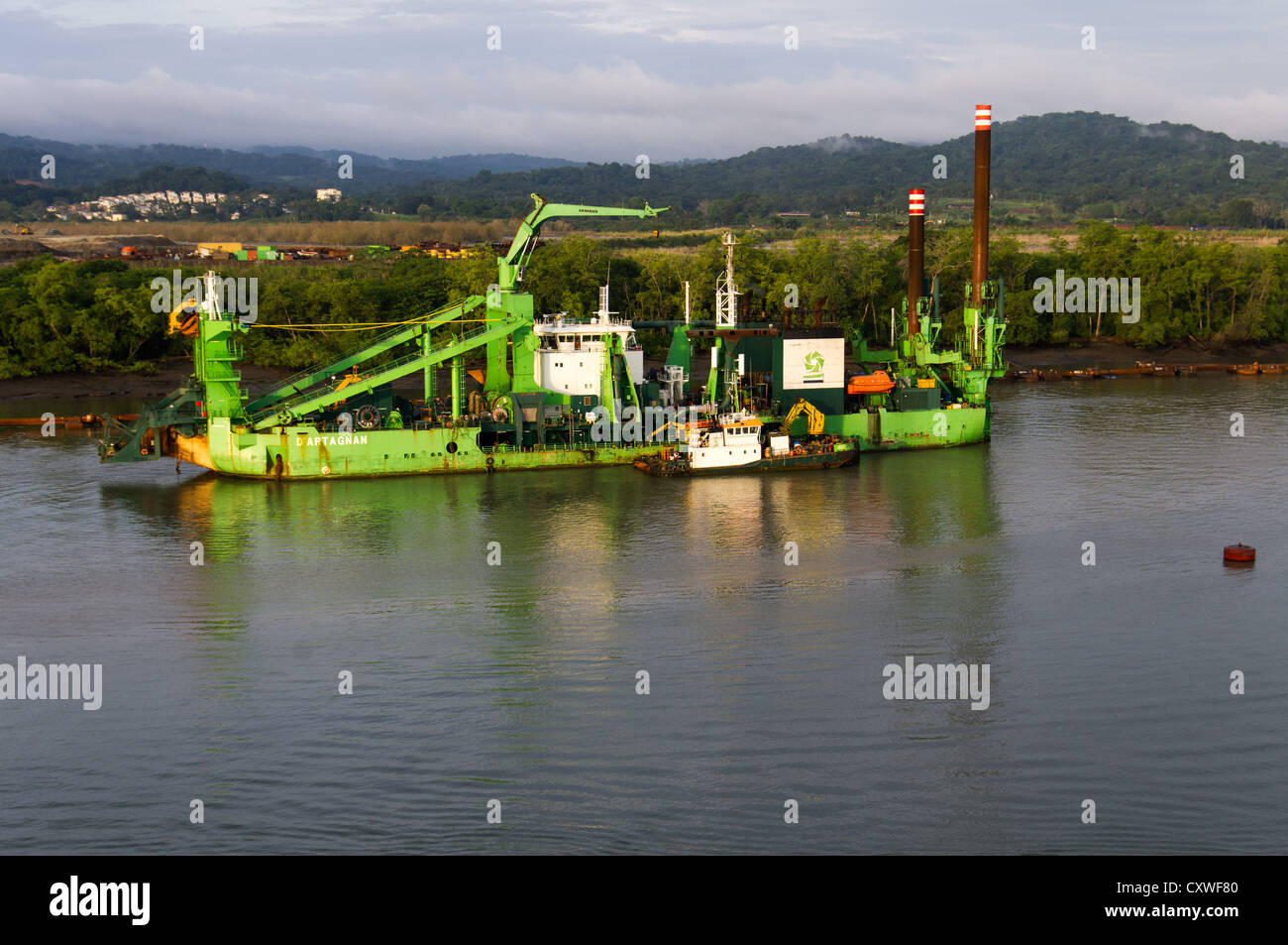 Panama Panama-Kanal Dredge Schiff d ' Artagnan Werke, den Panamakanal zu vertiefen November 2011 Stockfoto