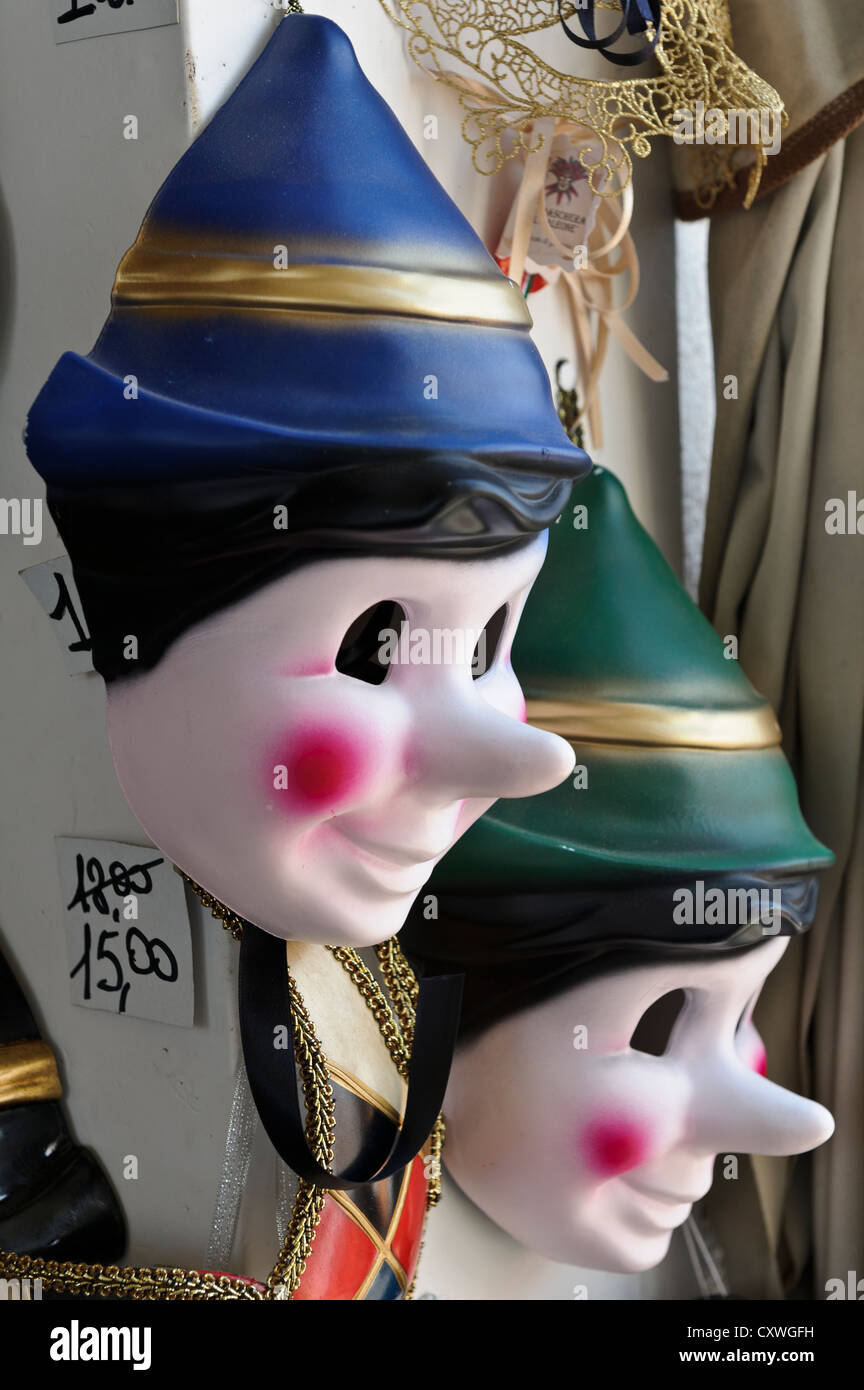 Bunte venezianische Masken, Venedig, Italien. Stockfoto