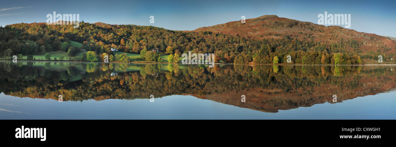 Panorama von Grasmere und Silber wie im Herbst im englischen Lake District Stockfoto