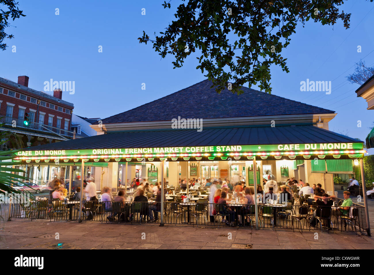 Cafe Du Monde, French Market Coffee stand, French Quarter, New Orleans, Louisiana Stockfoto
