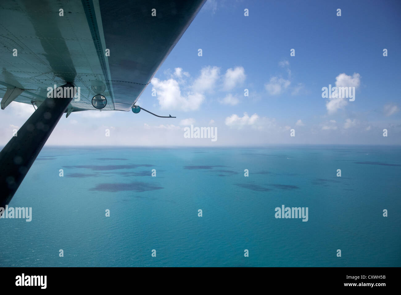 Flug über den Golf von Mexiko Freiwasser in der Nähe von den Florida-Keys-usa Stockfoto