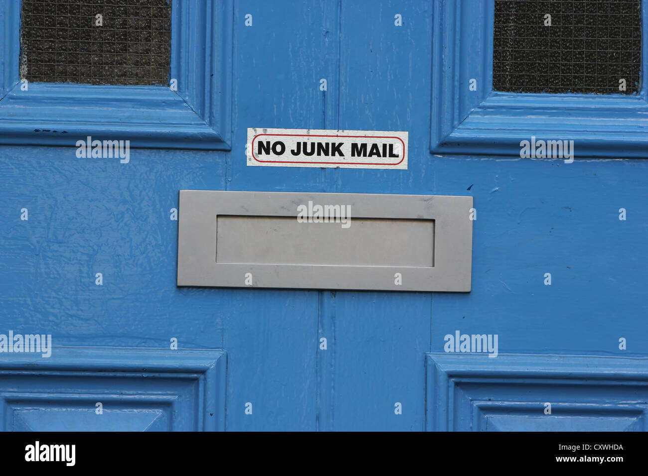 Briefkasten, Tür Briefkasten, keine Junk-Mail, bunten Tür, Detail, photoarkive Stockfoto