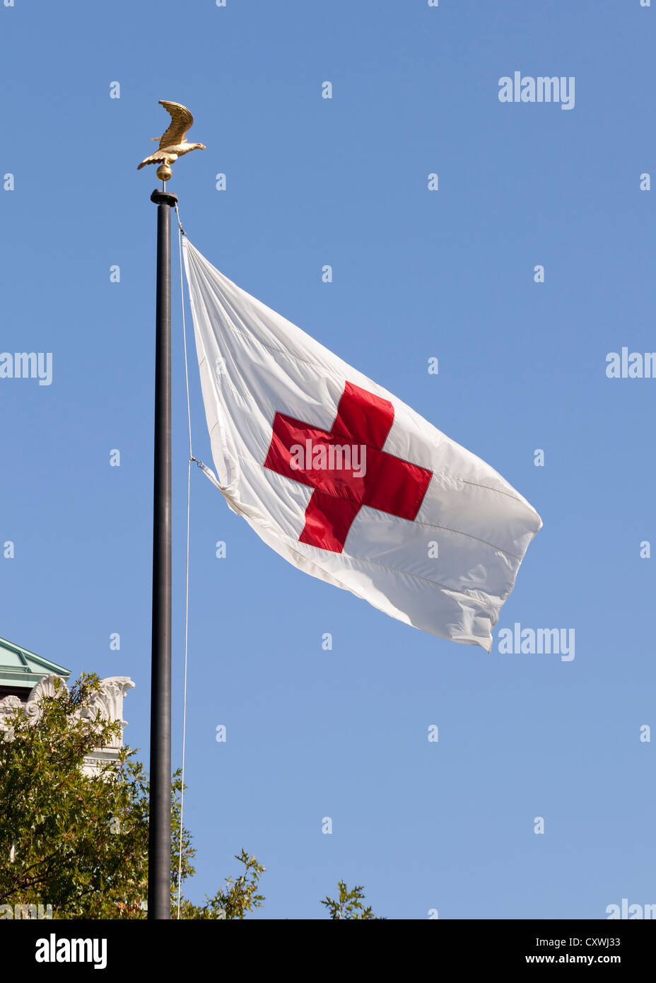 Amerikanische Rote Kreuz Flagge - Washington, DC Stockfoto